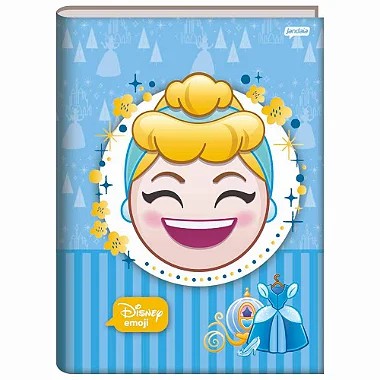 Caderno Cinderela Emoji Disney Brochura Grande Universitário Jandaia