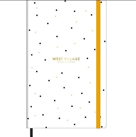 Caderno Costurado Sem Pauta Capa Dura M West Village Bolinhas 80F Tilibra