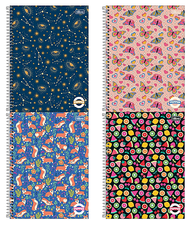 Caderno Espiral Capa Dura Universitário 16 Matérias Pepper 256 Folhas Tilibra