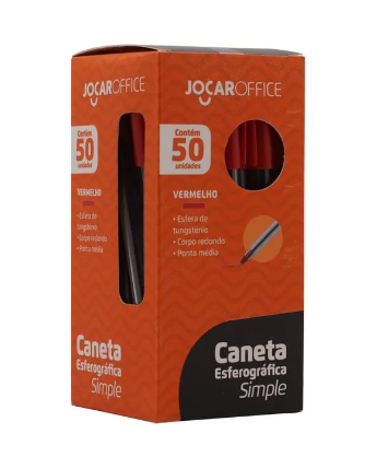 Caixa de Caneta com 50 Unidades Cores Jocar Office