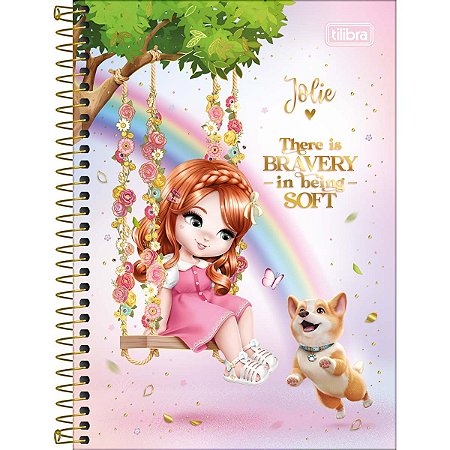 Caderno Espiral Capa Dura 1/4 Pequeno Jolie 80 Folhas Tilibra