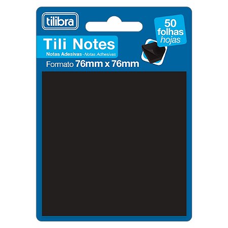Bloco Adesivo Tili Notes 76x76mm 50 Folhas Preto Tilibra