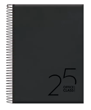 Agenda Office Class Espiral Capa Dura 2025 176 Folhas Cores Forni