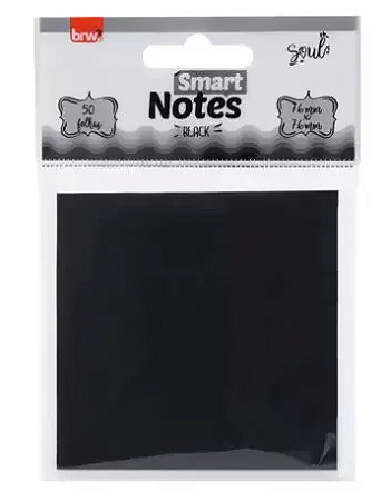 Bloco Smart Notes 76X76mm Preto C/50 Fls BRW