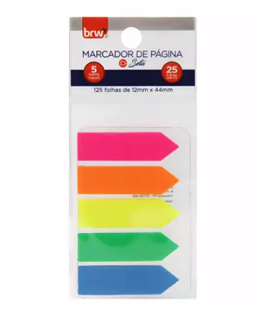 Marcador de Página Adesivo Seta 12mmx44m 125Fls BRW