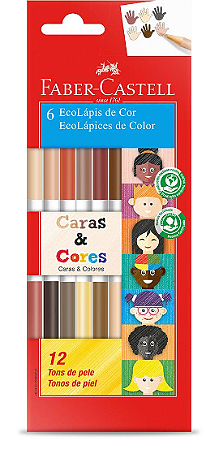 Lápis de Cor Bicolor Caras e Cores 12 Cores - Marca Faber Castell