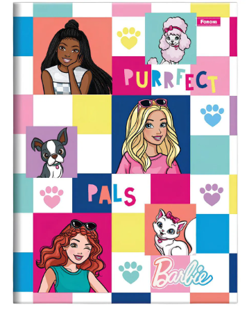 Caderno Brochura 1/4 Pequeno Barbie 80 Folhas - Marca Foroni