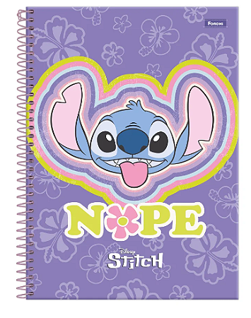 Caderno Espiral Capa Dura Universitário Lilo Stitch 80 Folhas - Marca Foroni