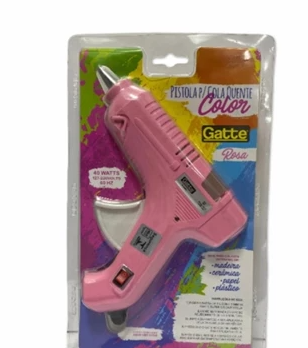 Pistola Cola Quente Rosa Grande 40 Watts Bivolt - Gatte