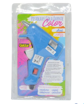 Pistola Cola Quente Pequena Azul 10 Watts Bivolt - Gatte