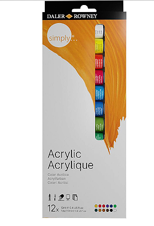 Tinta Acrílica 12 Cores - Simply Daler Rowney