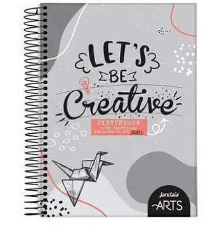 Caderno Sketchbook Preto Capa Dura 1 Matéria 80 Folhas - Jandaia Arts