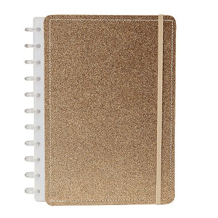 Caderno de Disco Shine Dourado 80 Folhas M - Diskô
