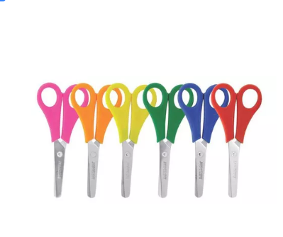 Tesoura Escolar Sem Ponta Cores - Marca KIT