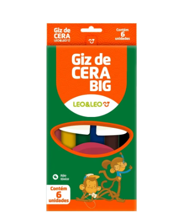 Giz de Cera Big 6 Cores - Leo e Leo