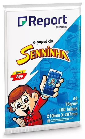 Papel Sulfite Senninha A4 Branco 210x297mm 100 Folhas - Report