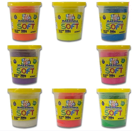 Massinha de Modelar Soft Pote 500g SORTIDO - Acrilex