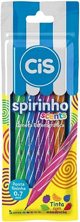 Caneta Esferográfica Spirinho 5 Cores 0.7 - Cis