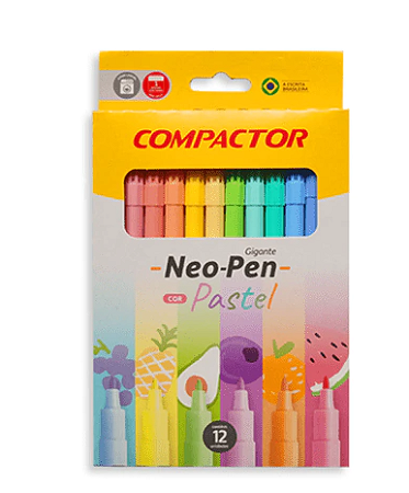 Canetinha Hidrográfica Neo-Pen Pastel C/12 cores - Compactor