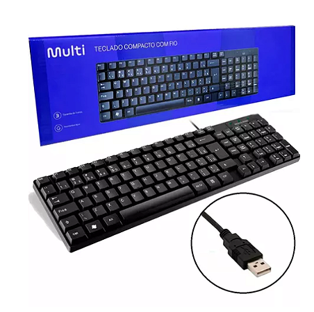 Teclado compacto com fio
