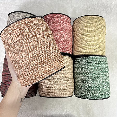Cordão Safira Mesclado 4mm (100 metros) - Cordão Náutico Trançado com Alma