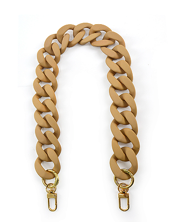 Alça de Bolsa Corrente Acrílica Fosca Bege - Círculo