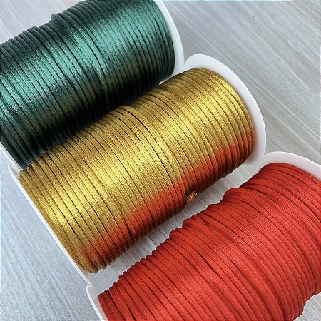 KIT NATAL - 3 Cordão Cetim 4mm (100m cada)