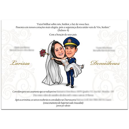 Caricatura - Convite de Casamento Online - Vassão Caricaturas