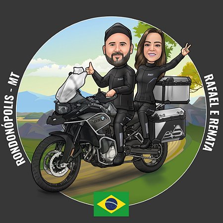 Casal Montando Uma Motocicleta Conjunto Para Desenhar Por Números