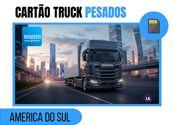 Cartão GPS 2026 iGO Truck Pesados - America do Sul