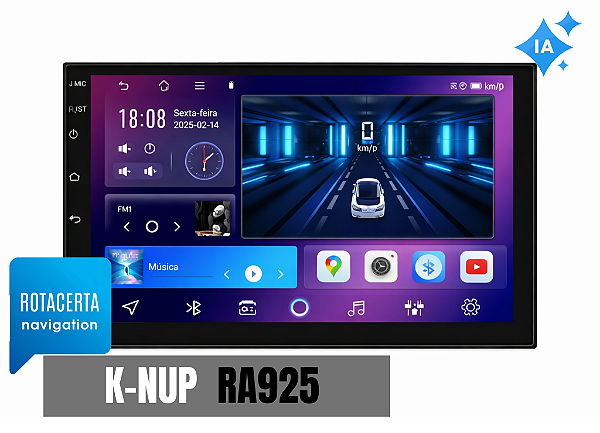Navegador GPS Central multimidia Knup RA925 - iGO Android 2026