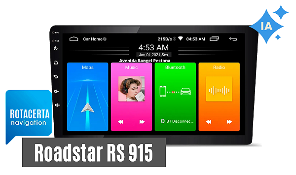 Atualização Gps Multimidia Roadstar RS 915 Android - iGO 2026