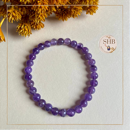 Coleção Amor - Pulseira de Ametista - Esperas de 5mm