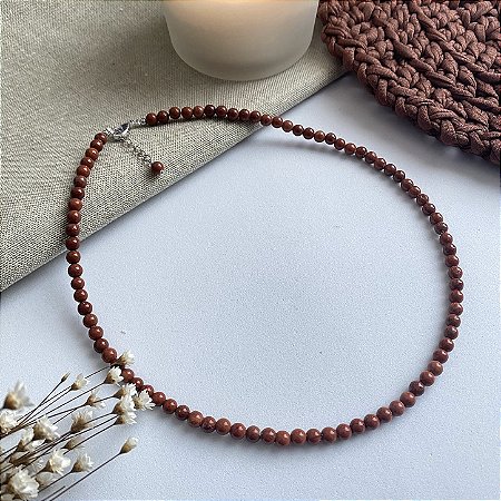 Choker - Jaspe Vermelho - 40 cm