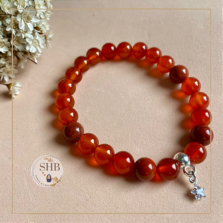 Pulseira Mulher de Luz – Cornalina, Jaspe Vermelho e Estrela