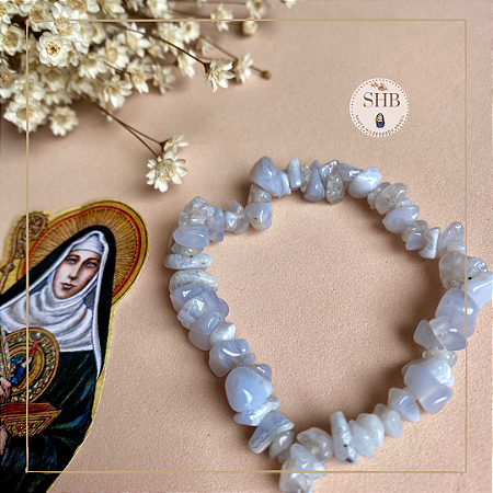 Pulseira de Cascalho de Calcedônia