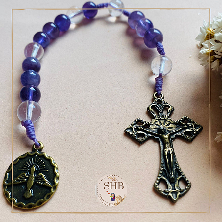 Dezena do Espírito Santo em Ametista e Cristal da Rocha - Ouro Velho