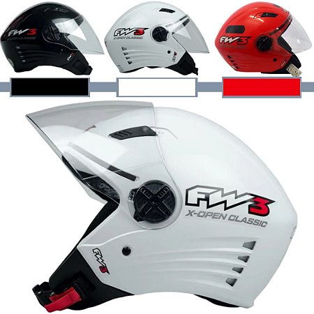 Capacete Fw3 Aberto X Open Classico Original Aprovad Inmetro