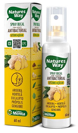 Spray Bucal Antibacteriano de Gengibre com CPC Natures Way 60 ml