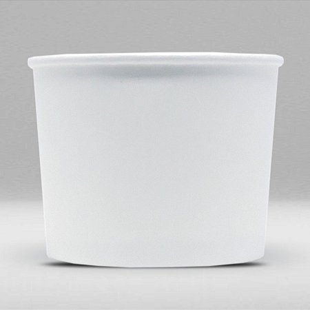 Pote de Papel Branco Biodegradável e Reciclável 500ml Caixa com 600 Unidades