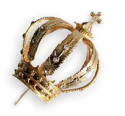 Coroa Para Imagem de 40cm A 50cm Dourada Luxo Folheada Stras