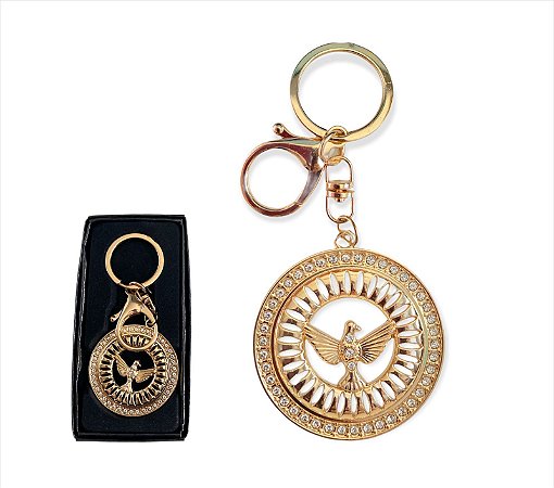Chaveiro Strass Metal Vazado Divino Espirito Santo