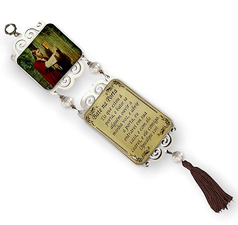 Senhor Dos Passos Adorno de Porta Madeira Resinada 37cm