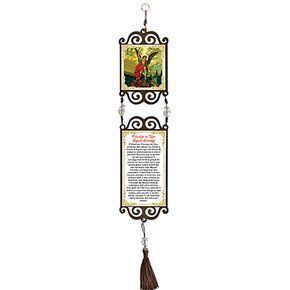 Adorno de Porta Madeira Arcanjo São Miguel 45cm