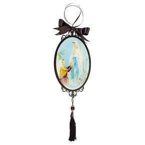 Adorno Enfeite Porta Madeira Nossa Senhora de Lourdes 30cm