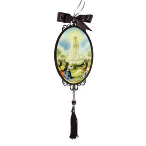 Adorno Enfeite Porta Madeira Nossa Senhora de Fatima 30cm