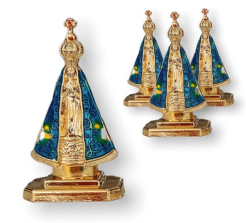 Nossa Senhora Aparecida Painel Carro Dupla Face 5cm Dourada