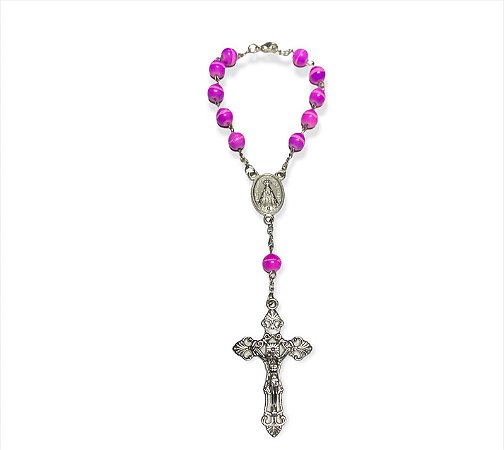 Dezena Retrovisor Carro Nossa Senhora Aparecida 20cm Rosa