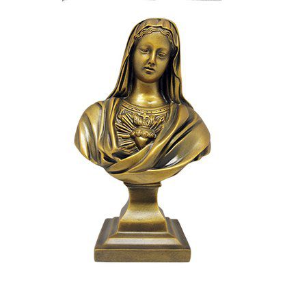 Imagem Busto Imaculado Coração de Maria Mármore Bronze 26cm
