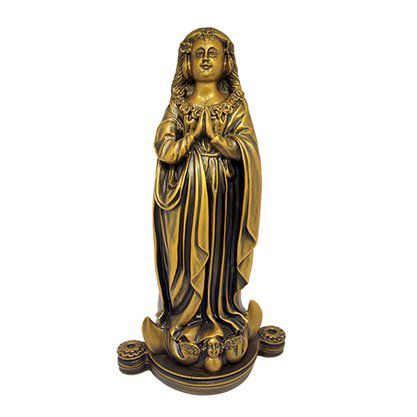 Imagem Nossa Sra Aparecida Fac-Símile Mármore Bronze 28cm